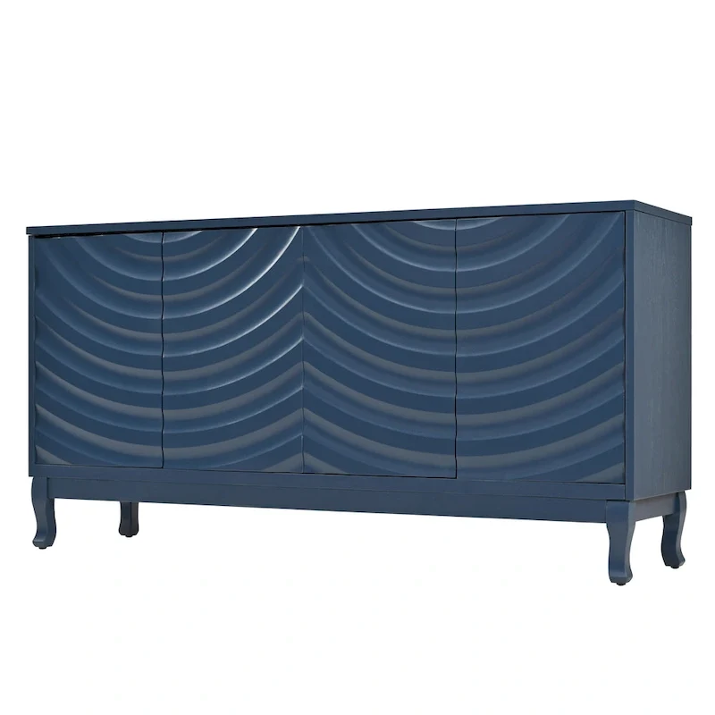 Elegant Sideboard with Arched Groove Design for Living Room