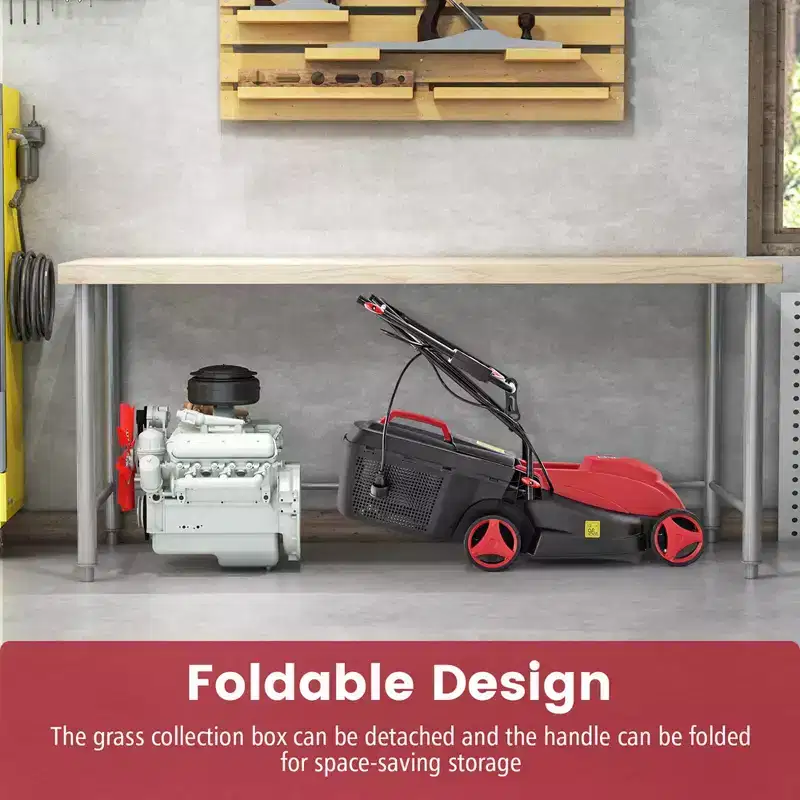 Costway Electric Corded Lawn Mower 10/12-AMP 13/14-Inch Walk-Behind Lawnmower with Collection Box