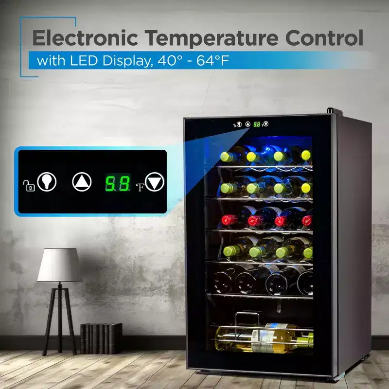 BLACK+DECKER Wine Cellar with LED Display, Black