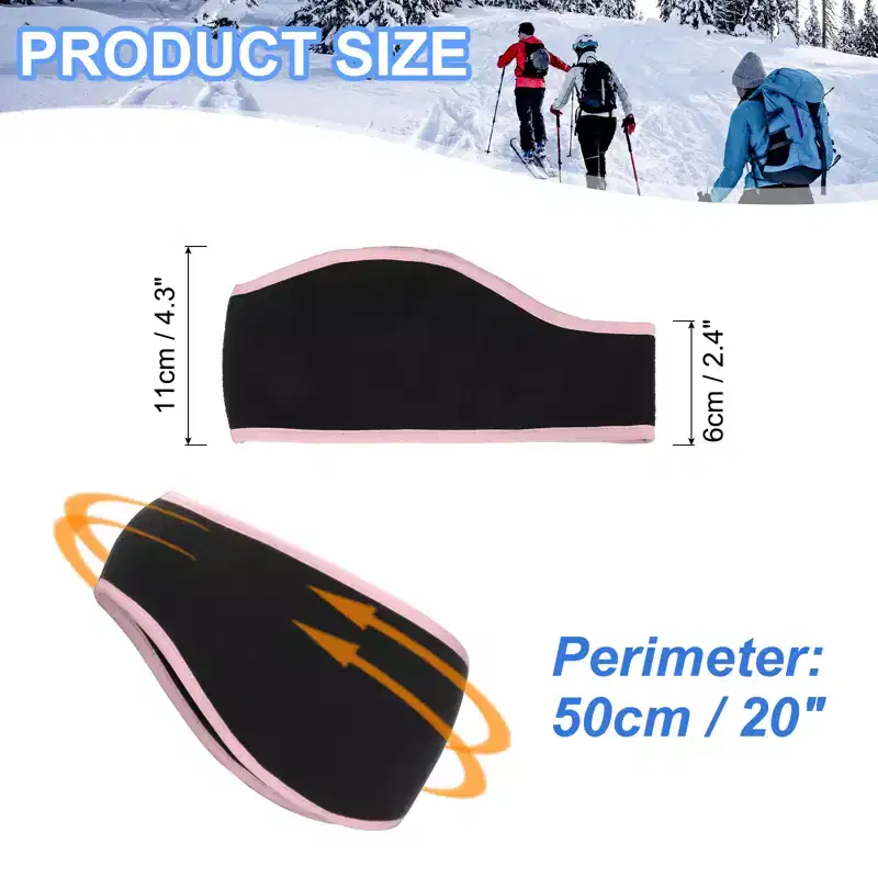 Unique Bargains Polar Fleece Stretchy Winter Running Jogging Sweatband Ear Warmer Headband