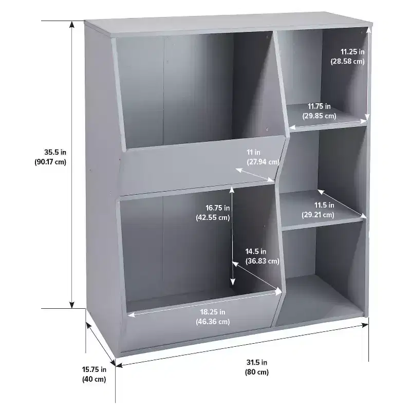 Badger Basket Side-by-Side Combo Bin Storage Unit Gray
