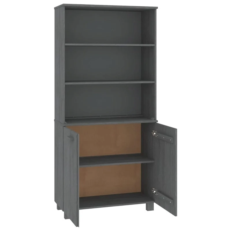 Drawer Cabinet Bookshelf with Storage Shelves Solid Wood Pine - 33.5 x 13.8 x 70.9