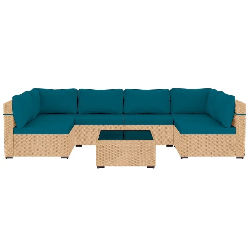UPHA 7-Piece Wicker Outdoor Seating Group with Cushions