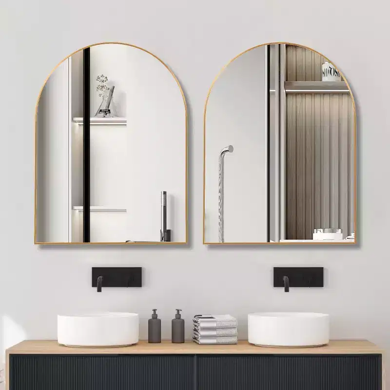 30 x 40 Arched Decor Wall Mirror, Large Modern Aluminum Alloy Frame Vanity Mirror for Entryway & Bathroom