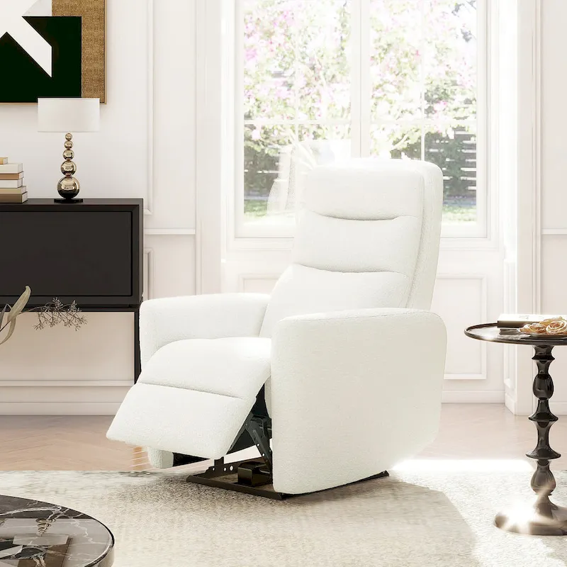 Bloomy 35.5  Boucle Upholstered High-Back Power Recliner Motion Chair
