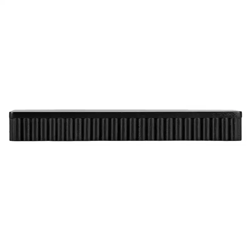 Kate & Laurel All Things Decor Set of 2 Reid Ribbed Floating Shelves Black
