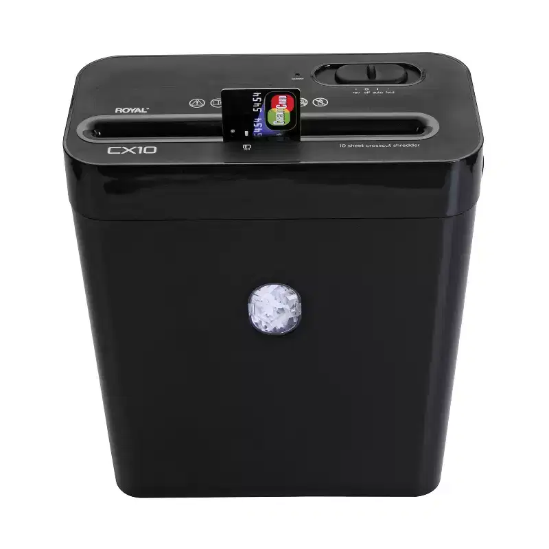 Royal CX10 10-Sheet Crosscut Shredder with Basket