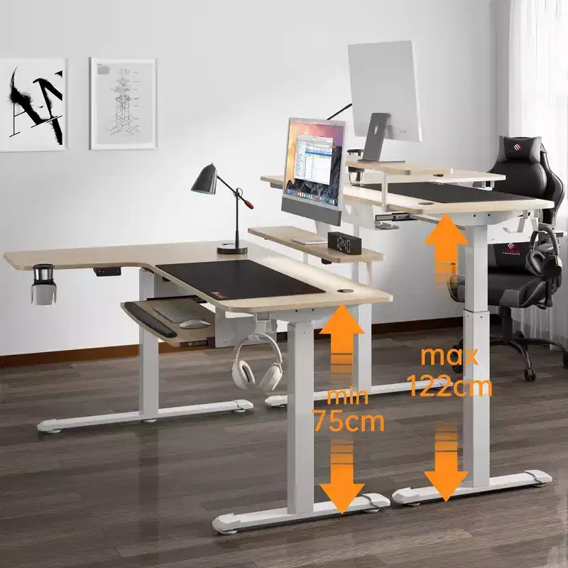 EUREKA ERGONOMIC 60x23 L Shaped Standing Desk with Accessories Set