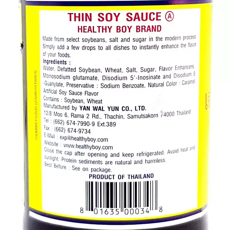 Healthy Boy Brand Thin Soy Sauce 23.5 Fl. Oz.