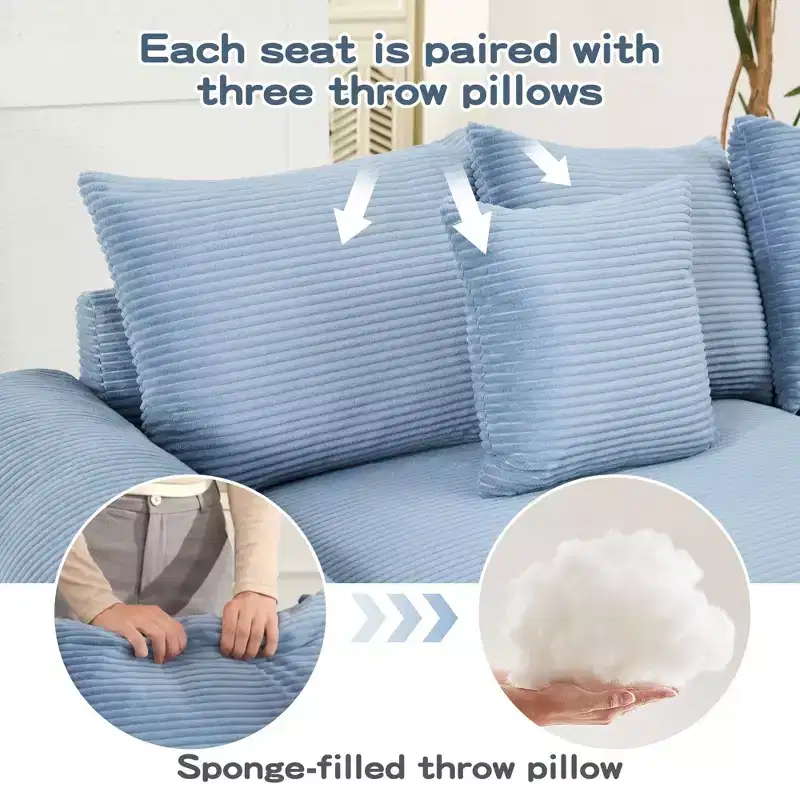 Oversized Cloud Modular Sectional Couch,Convertible Sectional Couches Deep Seat Extra-Wide Armrests