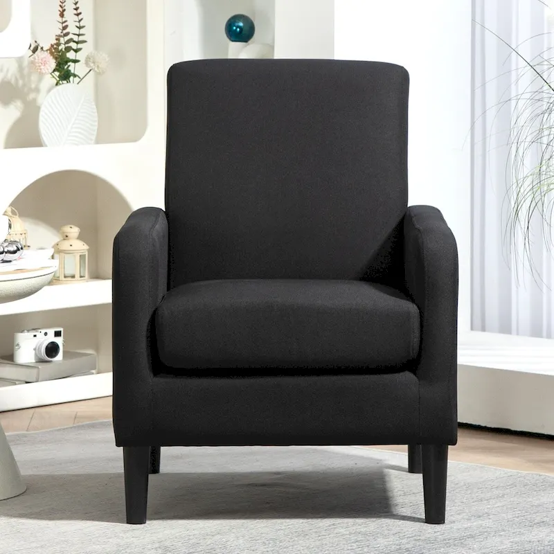 Accent Armchair with Solid Wood Frame and Padded Seat