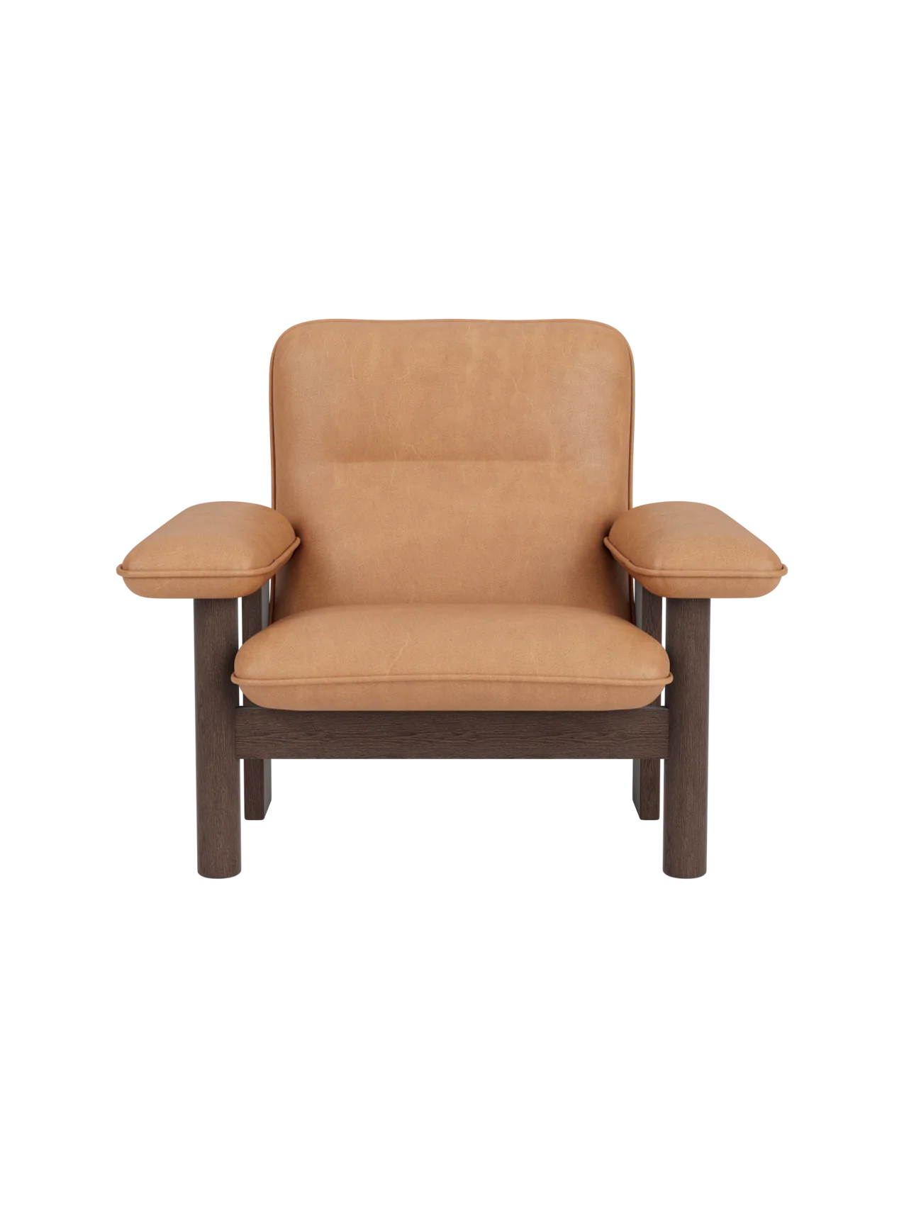 High Back Lounge Chair in Textile Solid Wood Frame, Exaggerated Armrests