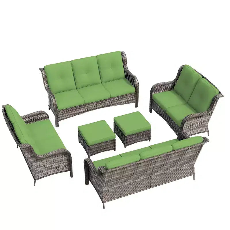 UPTIOT 6 Pieces Outdoor Wicker Sectional Sofa