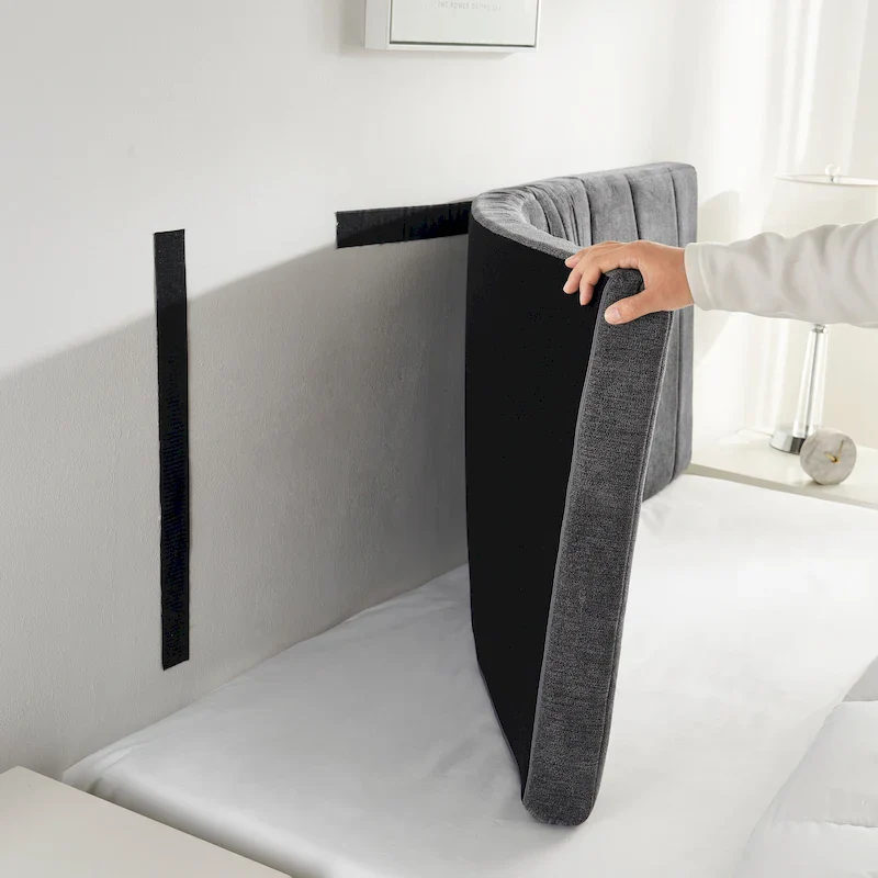 Wall Mounted Upholstered Channel Stitched Headboard – Easy Assembly
