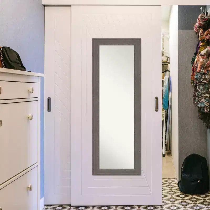 Non-Beveled Framed Full-Length Over-the-Door Mirror