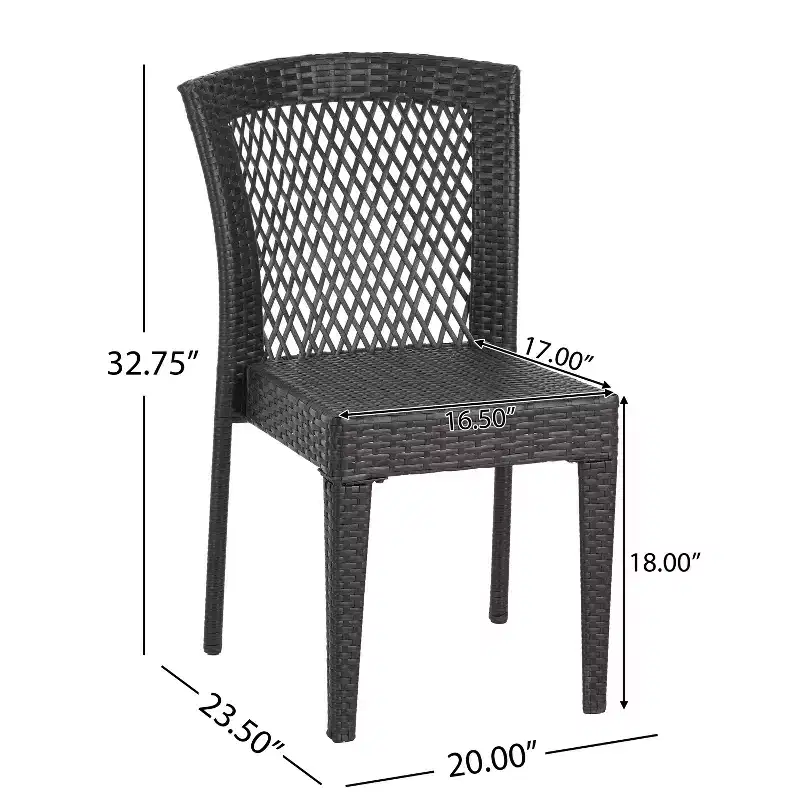 Christopher Knight Home Ashton Outdoor Wicker 3 Piece Stacking Chair Chat Set, Multibrown
