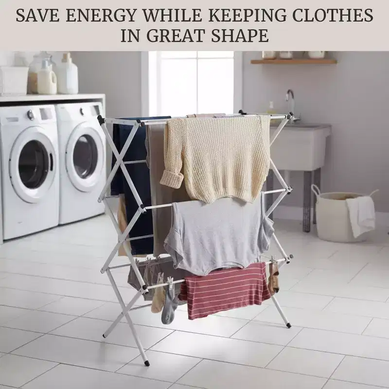 Lavish Home Collapsible Clothes Drying Rack, White