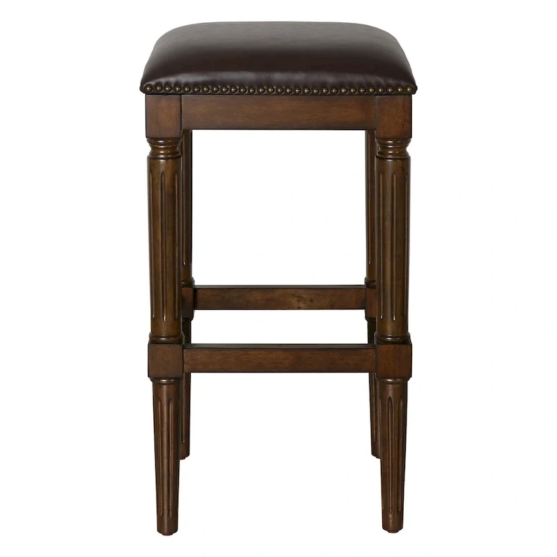 Manchester Solid Wood Square Upholstered Seat Bar Stool