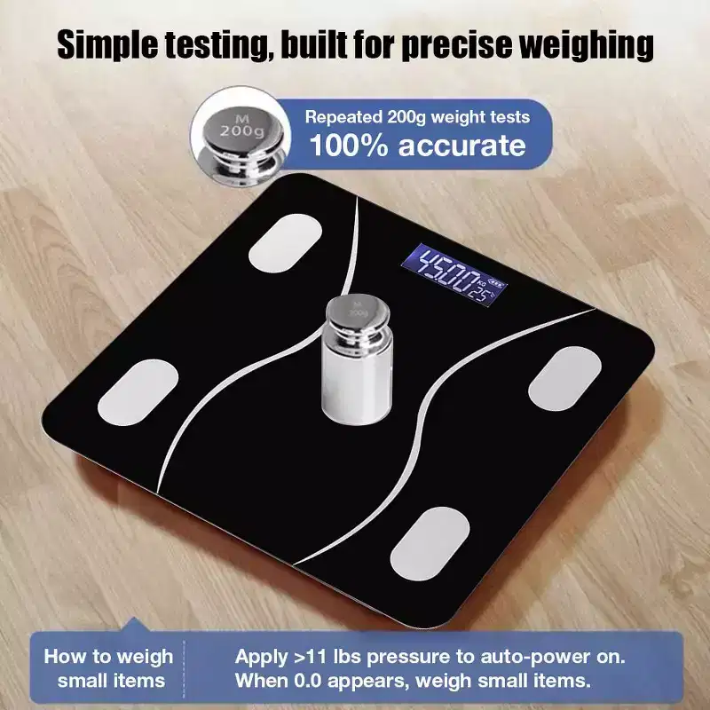 Swtroom Smart Bluetooth Body Fat Scale - Rechargeable Digital Bathroom Scale with App 400lbs Capacity