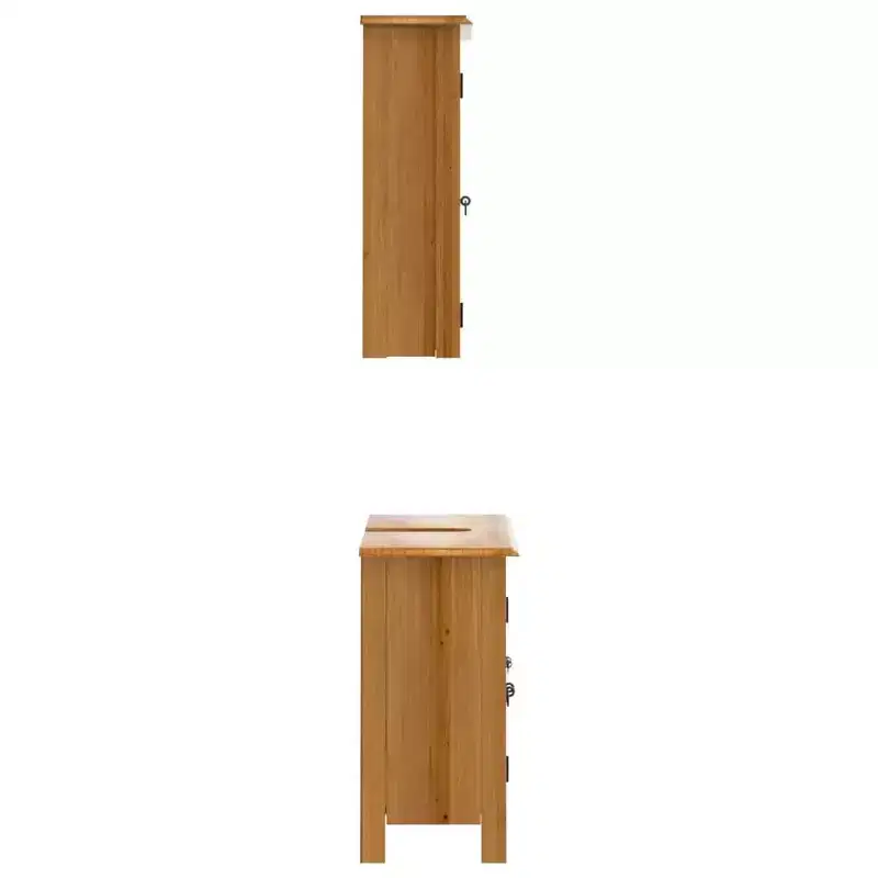 Bathroom Furniture Set Wood Solid Pine Wood Medium