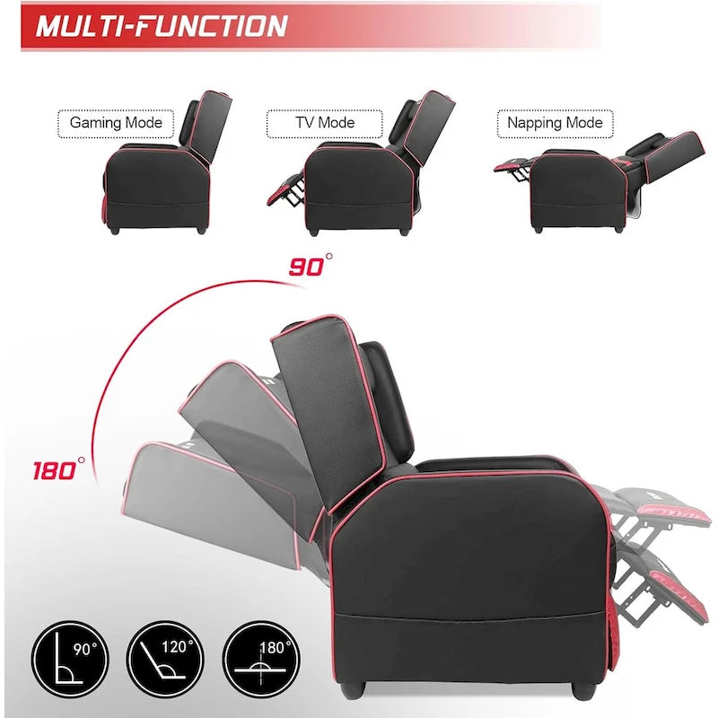 PU Leather Ergonomic Gaming Single Recliner Sofa for Living Room