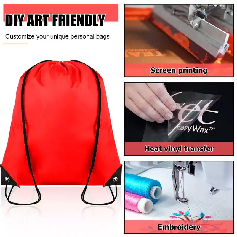 Narwey 60 Pieces Drawstring Backpack Bulk Cinch Sackpack Ployster Drawstring Bags(Red)