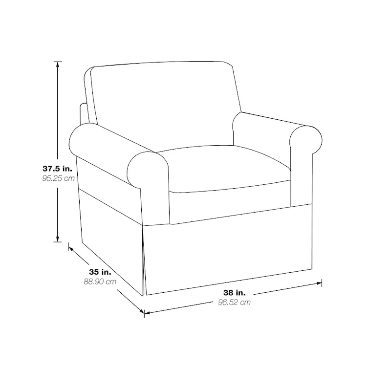 Arm Chair with Removable Washable Slip Cover – Solid Wood Frame, 3 Colors