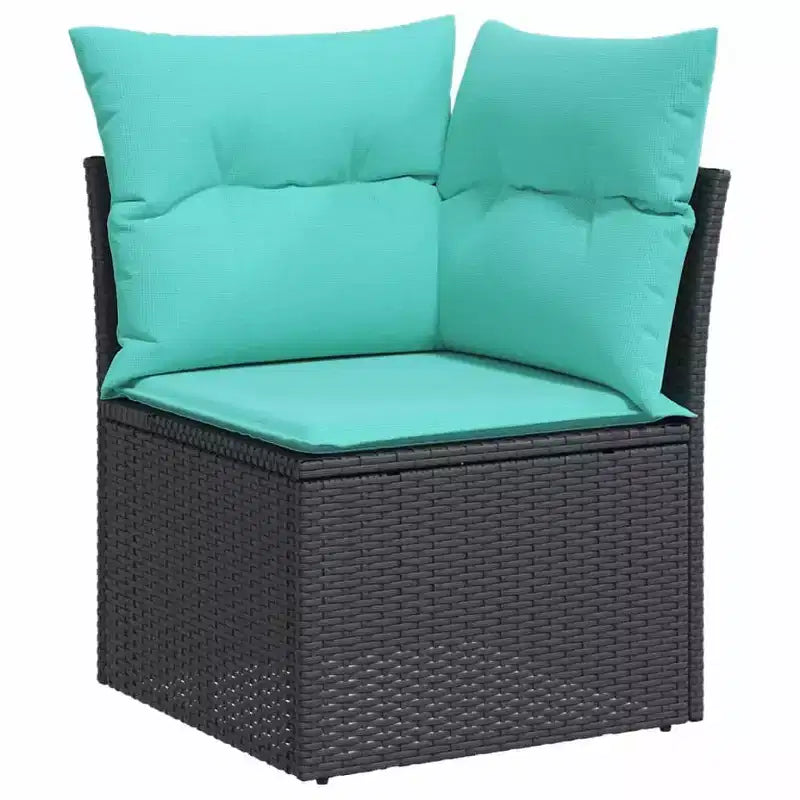 vidaXL Garden Sofa Set with Cushions Poly Rattan