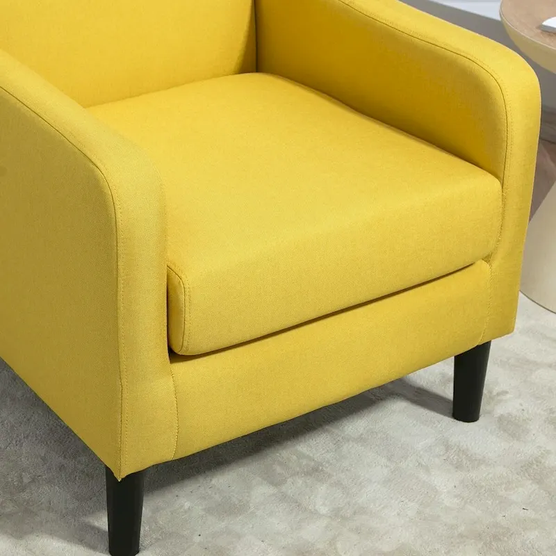 Accent Armchair with Solid Wood Frame and Padded Seat