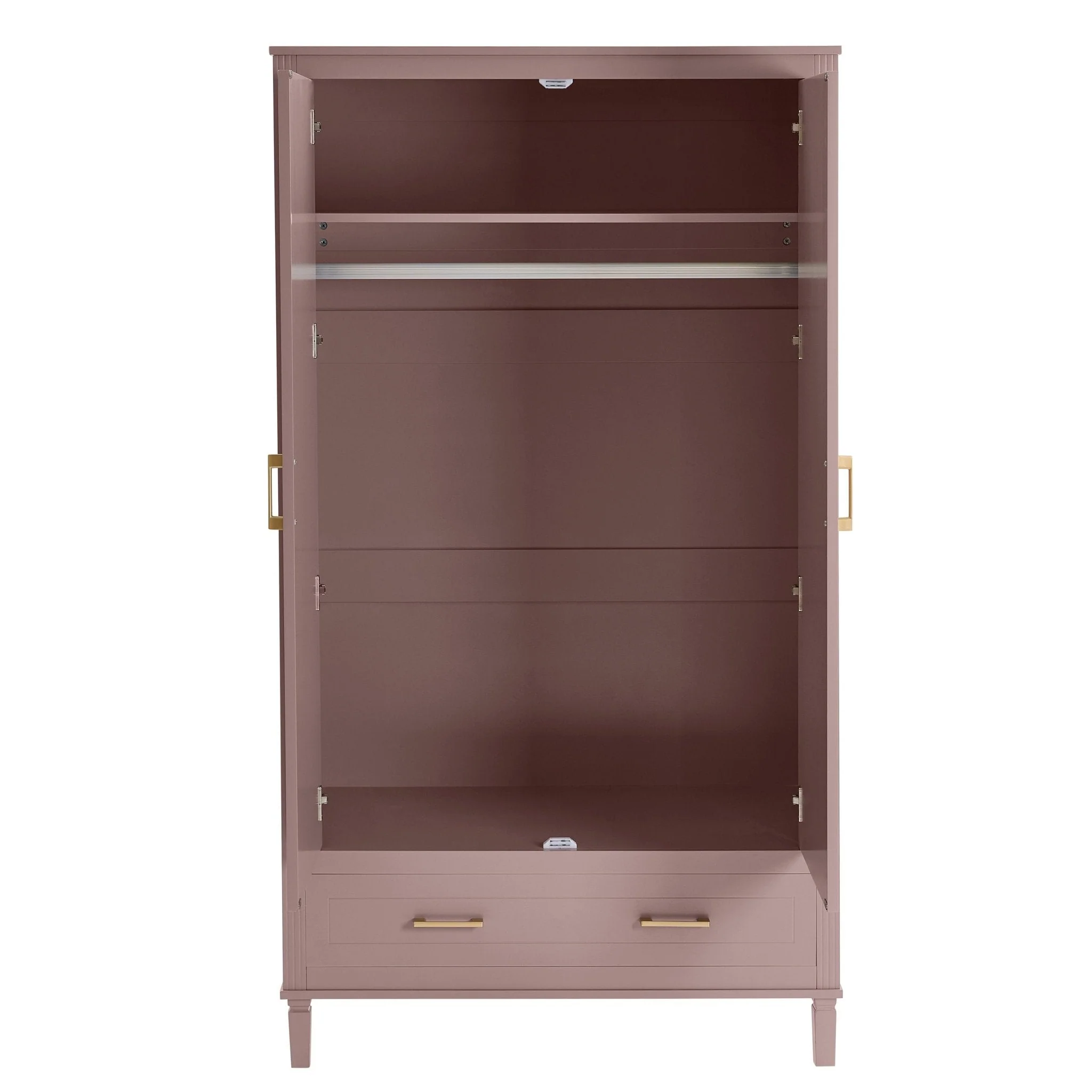 2 Door Wardrobe with Drawer - Dusty Mauve