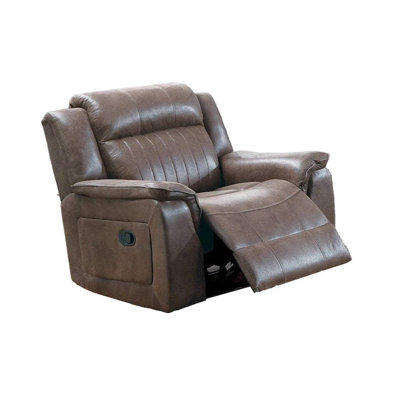 Manual Recliner Chair &ndash; Brown, Contemporary Style, Pillow Top Arms, Seats 1