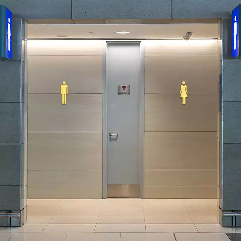 Unique Bargains Self-Adhesive Decor Office Business Men Women Restroom Sign 1 Pair