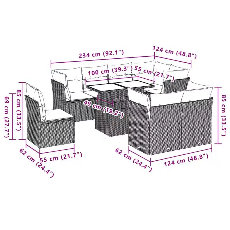 vidaXL Handy Patio Sofa Set with Cushions for Chilling Outside