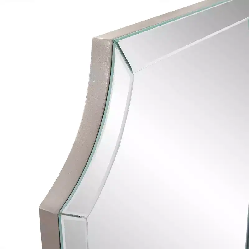 Howard Elliott 40"x24" Claudette Rectangular Beveled Wall Mirror with Mirrored Frame
