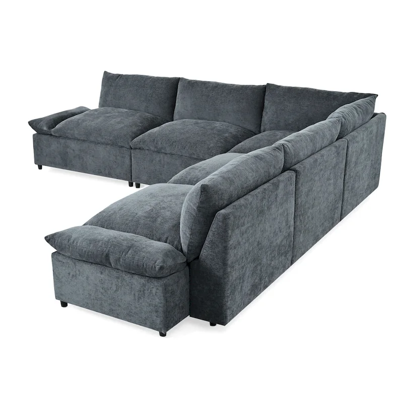 Christopher Knight Home - Harper 115 Modular Upholstery Sectional Sofa with Plush Cushions and Hidden Storage Compartments