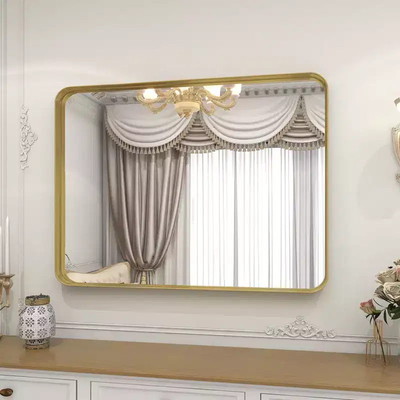 HOMLUX Wall Mount Bathroom Mirror Rectangular Vanity Wall Mirror Vertical Horizontal,Black/Gold