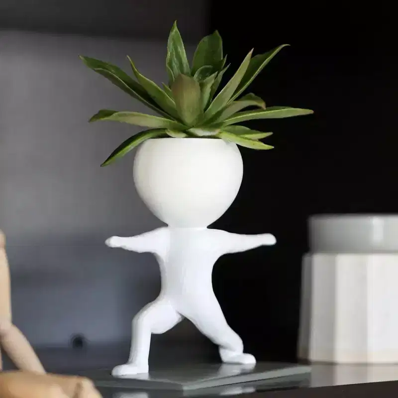 Small Sporting Flower Pot Running Succulent Planter Funny Sporting Potted Plants Pots Cute Yoga Ceramic Pot