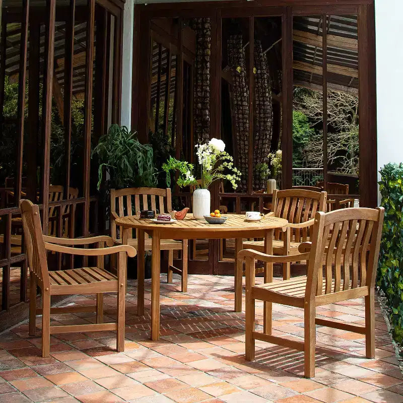 Sonoma Lane Gresham 5pc Teak Wood Outdoor Dining Set - Weather-Resistant