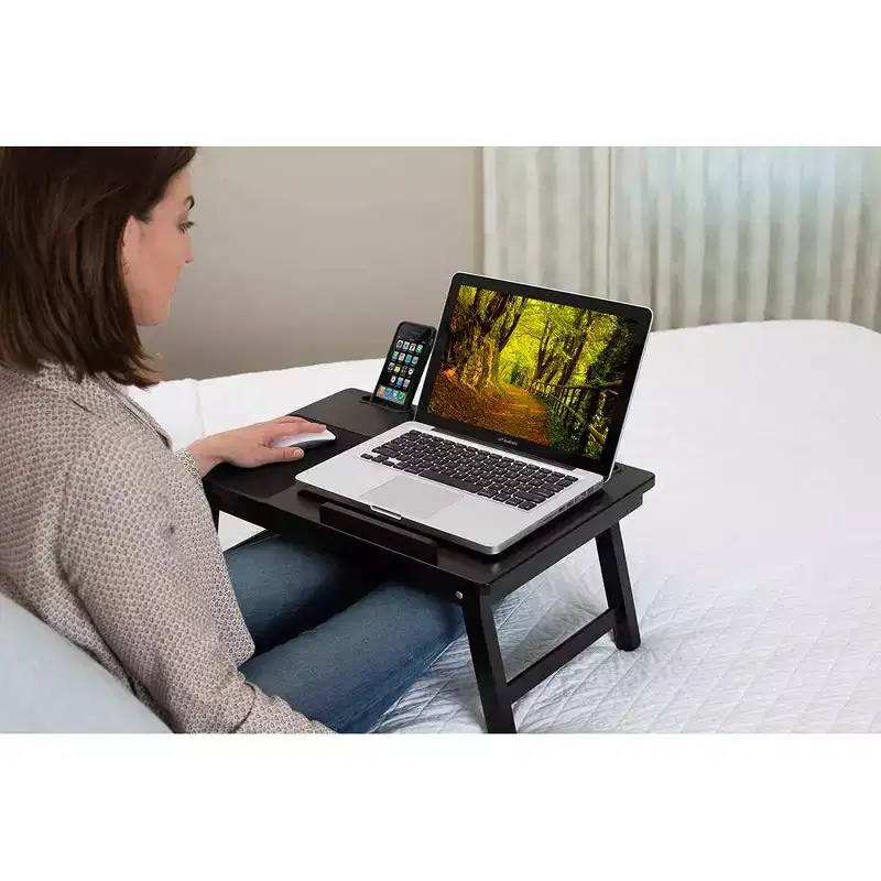 Multi-tasking Laptop Bed Tray - Left Handed - Walnut