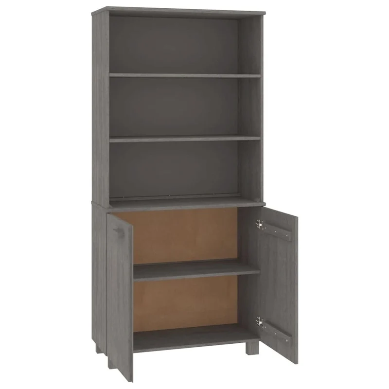 Drawer Cabinet Bookshelf with Storage Shelves Solid Wood Pine - 33.5 x 13.8 x 70.9
