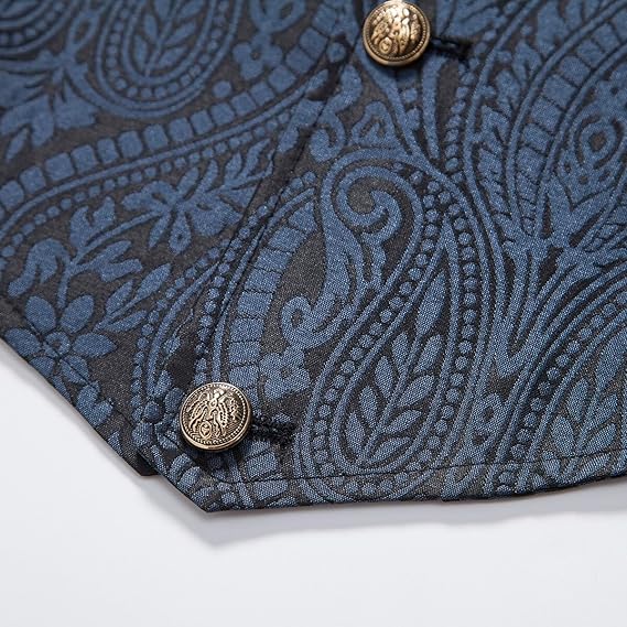 Men's Gothic Steampunk Suit Vest �C Western Waistcoat with Paisley Print