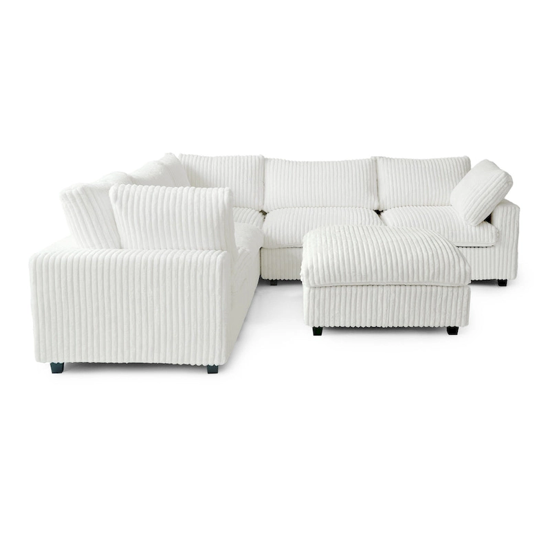Cloud Corner Sofa Soft Plush Upholstered Modular Sectional Sofa Down Filled Living Room Couch