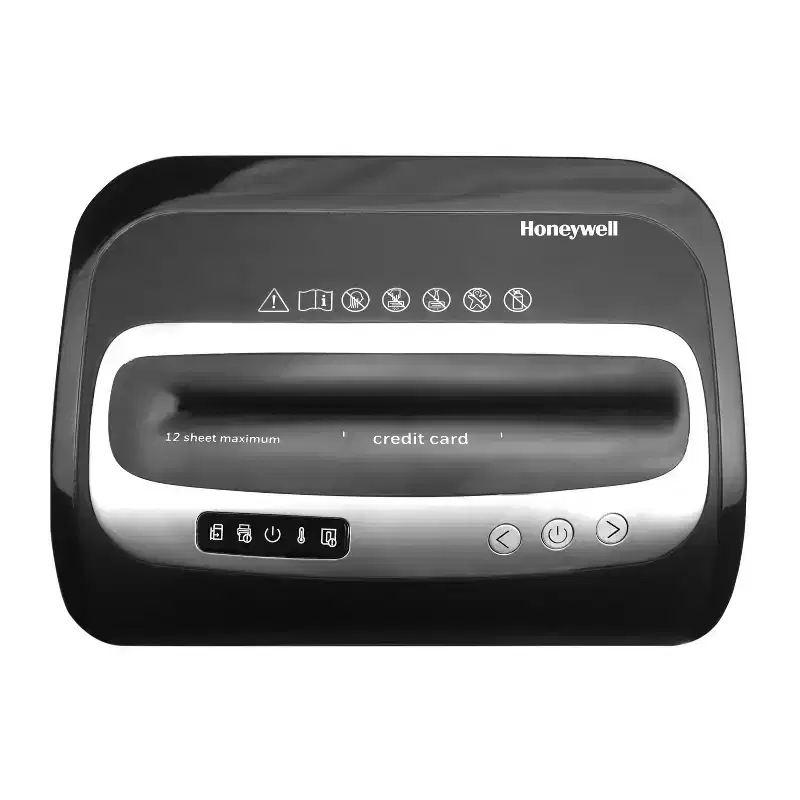 Honeywell 12 Sheet Micro Cut Paper Shredder for Home use Black: Automatic Start, Shreds Credit Cards, 5.28 Gallon Capacity