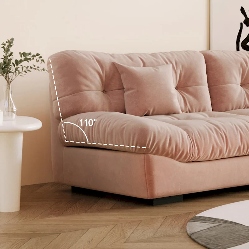 Modern Sanded Velvet Cloud Loveseat Sofa Sectional Couch for Living Room