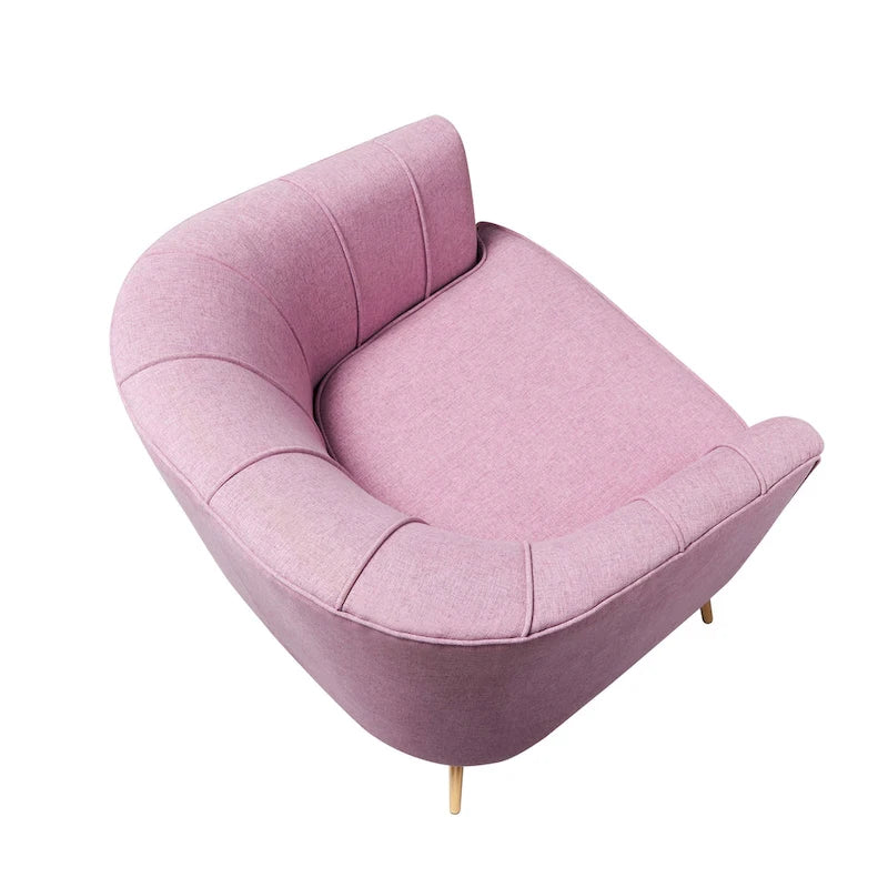 Contemporary Upholstered Accent Chair – Blue / Pink / Orange / Lilac / Green / Purple, Mid-Century Style, Seats 1