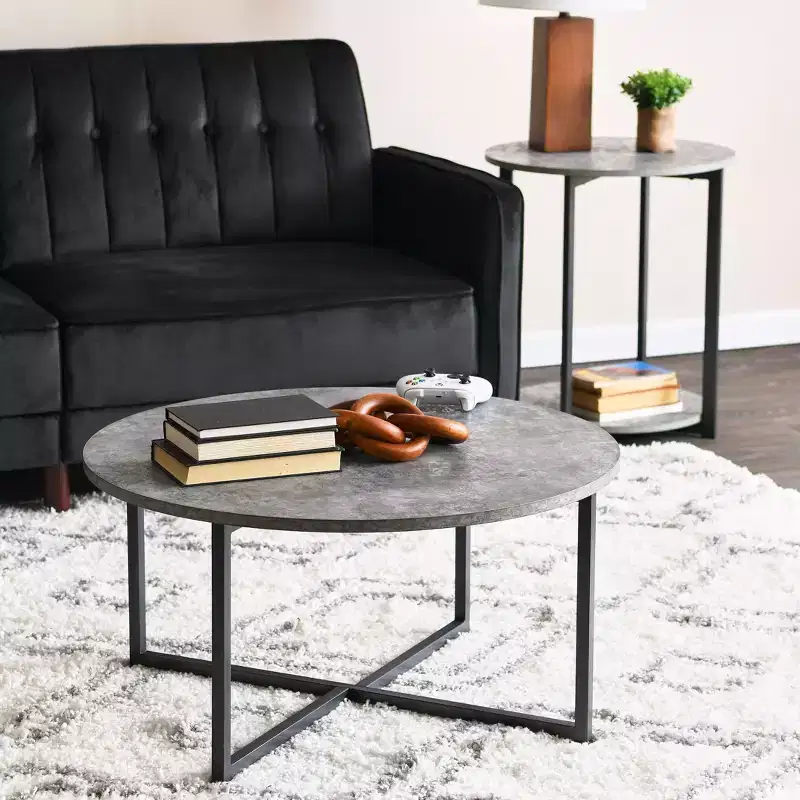 Household Essentials Jamestown Round Coffee Table