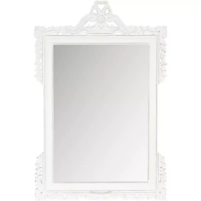 Pediment Wall Mirror 31 x 47, Gold MDF Frame, Elegant Decorative Mirror