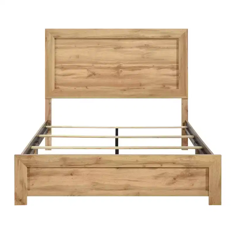 GDFStudio Carson Rustic Contemporary Wood Bed Frame with Headboard