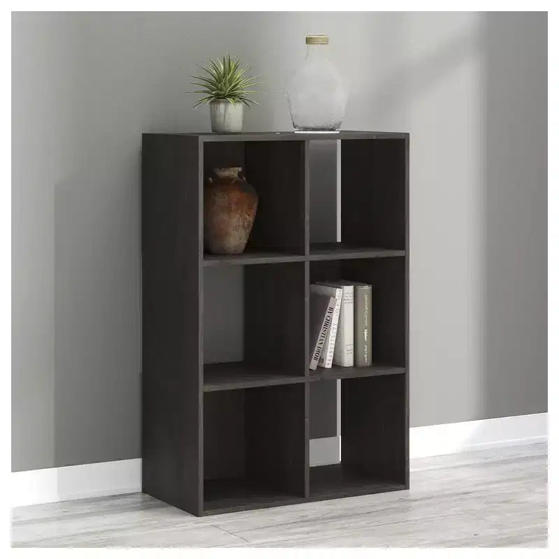 6-Cube Open Storage Organizer Bookcase, Versatile Display Unit for Home Organization, Wood Laminate