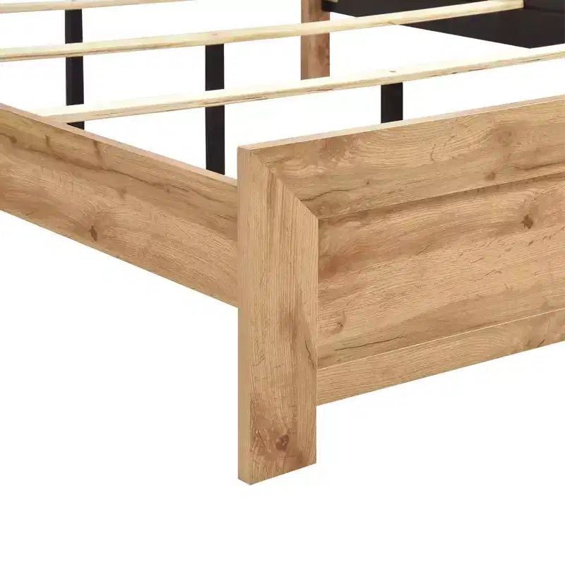 GDFStudio Carson Rustic Contemporary Wood Bed Frame with Headboard